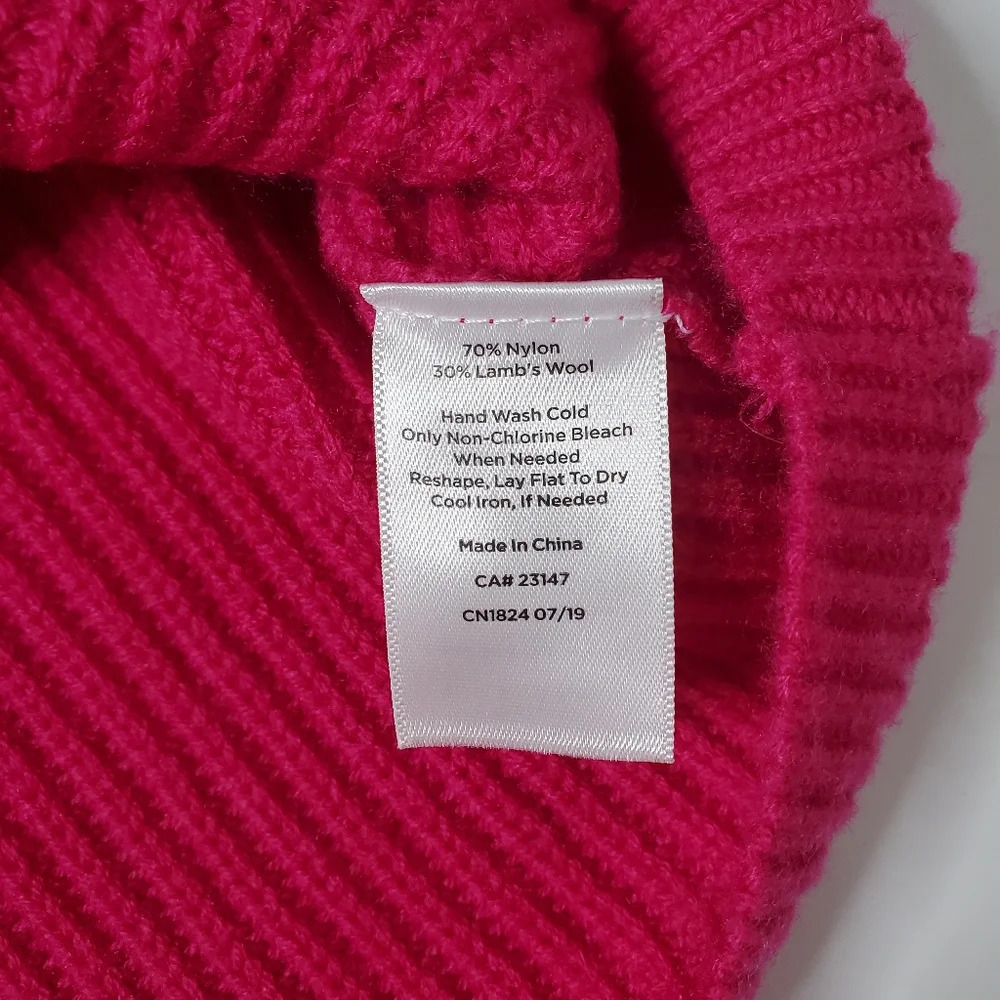 Talbots Plus Wool Blend Cable Knit Sweater Size 1X Pink Preppy Academia Barbie - Picture 9 of 9